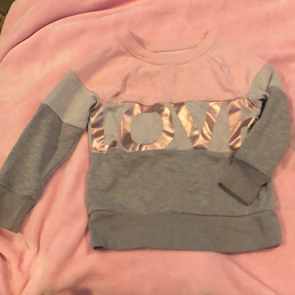 Ombré LOVE sweater, pink and grey great condition